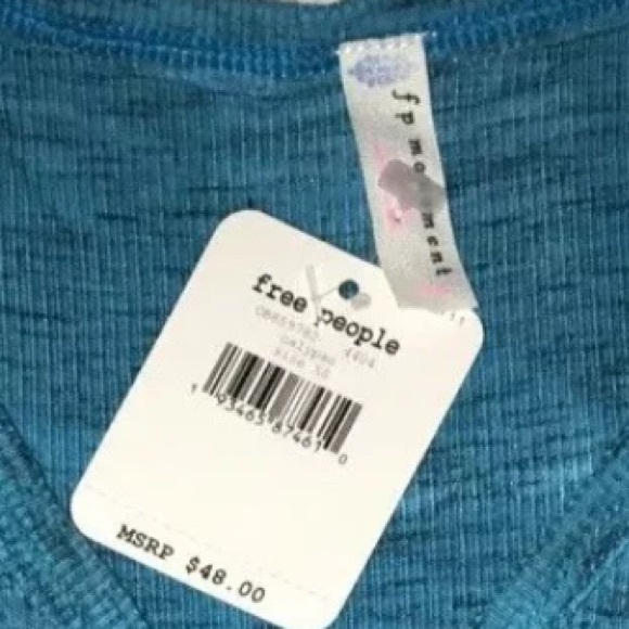 Brand New X SMALL Free People Movement Moon Calypso Crop Turquoise - Picture 5 of 5